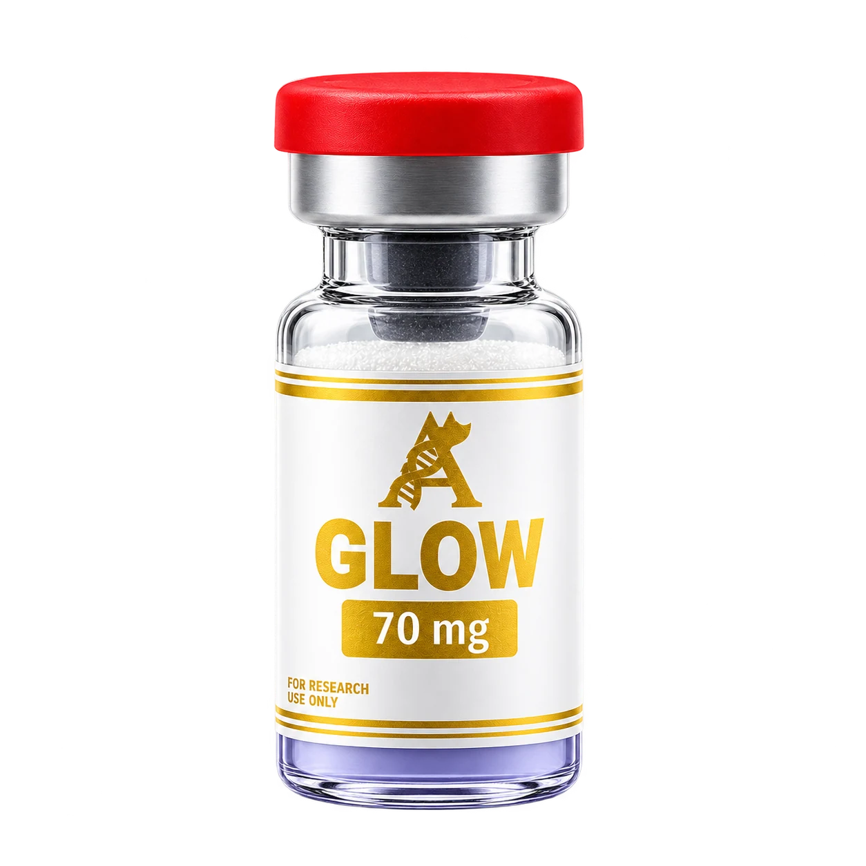 GLOW 70mg research vial